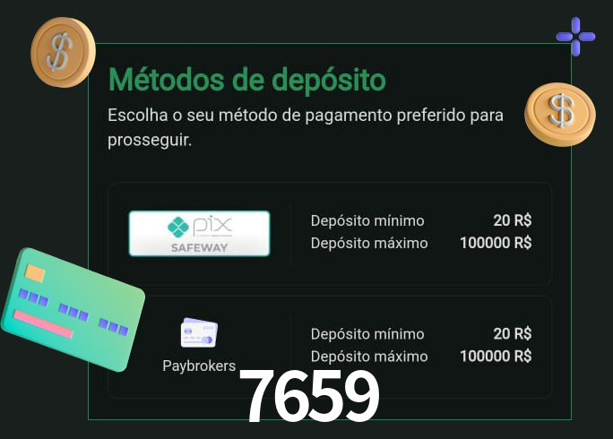 O cassino 7659 oferece uma grande variedade de métodos de pagamento